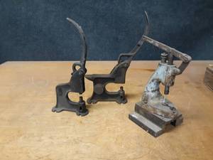 lot 880 image: Lot of (3)  Antique Rivet Presses - AR Fineisen, REX and BestYet