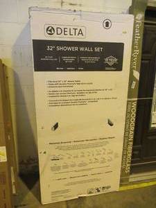 Delta Classic 400 32 in. W x 74 in. H Three Piece Direct to Stud Alcove Shower Wall Surround in High Gloss White