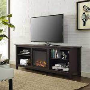 Essentials Espresso Fire Place Entertainment Center