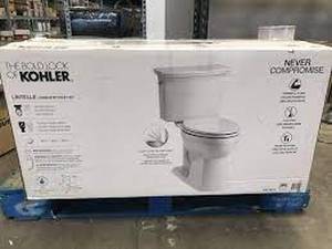 Lintelle Comfort HeightThe Complete Solution� two-piece elongated 1.28 gpf chair height toilet with Quiet-Close seat