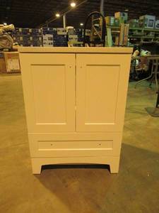 Thornbriar 24 in. W x 18.75 in. D Bath Vanity in White with Colorpoint Vanity Top in White with White Sink and Mirror