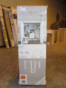 Deluxe 60 in. W - 96 in. W White Wood Closet System