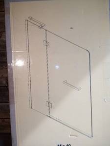 Mia 40 in. x 55 in. Semi-Framed Hinge Tub and Shower Door in Chrome and Clear Glass by Schon