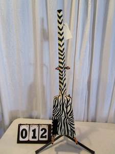 Zebra Motif Electric Bass Guitar