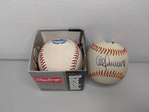 lot 26 image: Lot of (2) Autographed Baseballs Al Newman & Dave Winfield