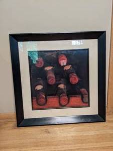 lot 212 image: Classic Framed Wine Bottles Photo (28x28)