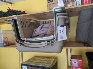 lot 73 image: Lot of (2) Plastic Pet Kennels