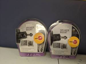 lot 114 image: Set of (2) Stainless Steel Speaker Mounts