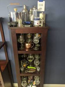 lot 116 image: Assorted Bar Lot - Glassware, Accessories, Vintage 1969 Moon Landing Commemorative Glass, and more