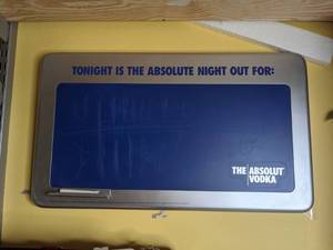 lot 44 image: Absolut Vodka Sign Tonight is the absolute night out for Rare blue Chalkboard