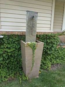 lot 217 image: Outdoor Stone Water Fountain (71x20x20)