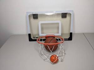 lot 61 image: Over the Door Basketball Hoop & (2) Small Balls