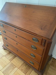 Vintage Drop Down Secretary Desk w Drawers