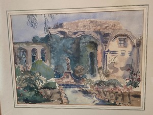 Vintage Framed Watercolor