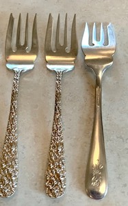 Five Stieff Sterling Salad Forks