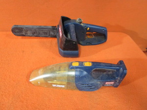 lot 35 image: Ryobi 18v Chainsaw & Vacuum