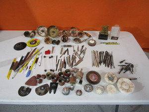 lot 77 image: Saw Blades, Hole Saws, Drill Bits, Grinding Items