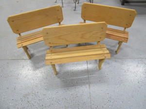 lot 133 image: (3) Decorative Wood Benches