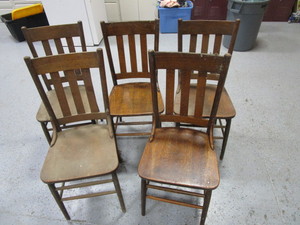 lot 139 image: (5) Vintage Chairs