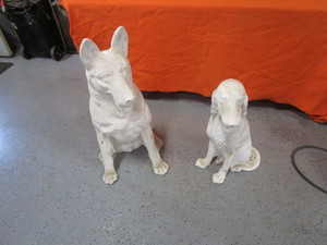 lot 194 image: Large Plaster Dogs
