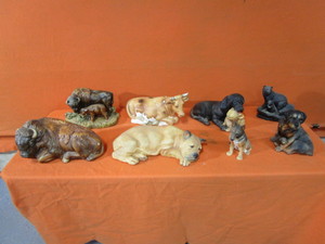 lot 217 image: Painted Plaster Animals (see pics)