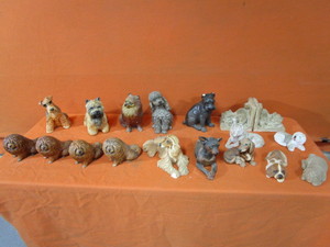 lot 219 image: Painted Plaster Dogs