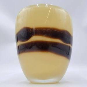 Stunning Mid-Century Caramel Swirl Hand-Blown Glass Vase