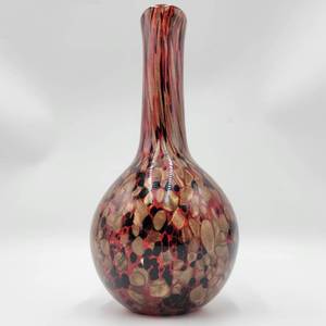 Mid-Century Hand-Blown Mottled Glass Vase