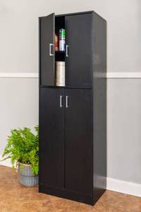 lot 20 image: OneSpace Payton Kitchen Pantry, Black