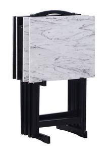 lot 21 image: Linon Marble-Look TV Tray Set