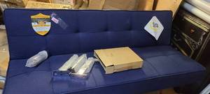 lot 53 image: SERTA Talan 3 seat Convertible Charcoal Futon