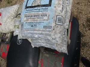 White landscaping rock, 4 bags...