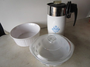 Inland casserole, Corning souffle &...