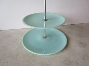 Jadeite tiered plate, 10.5Dx9.5H...