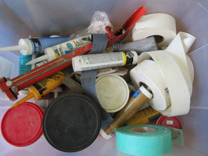 Caulk, wall repair, drywall tape...