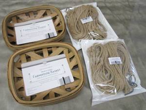 4 Farm House Baskets, 2 Macrame Pla...