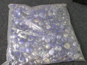BluePurple Stones Flat Marble Bead...