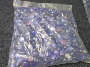 BluePurple Stones Flat Marble Bead...