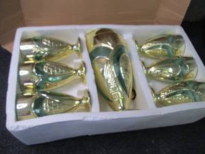 Ornate Pitcher & Stemmed Tumblers...