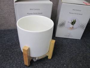 2 Mid Century Pot & Stand Sets...