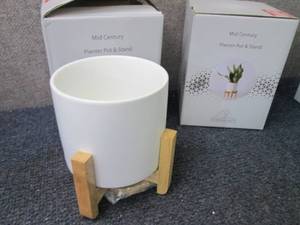 2 Mid Century Pot & Stand Sets...