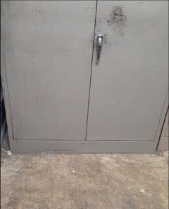 lot 17 image: Tenneco Metal Storage Cabinet With ...