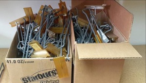 lot 69 image: Retail Display Pegboard Hooks With Tags See Photos