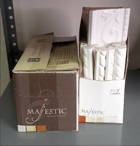 lot 100 image: Ceramic Tile Pieces (4.25) & 3 X 8 Sections See Photos..
