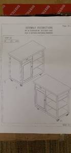 lot 105 image: Red Kitchen Cart Unassembled Missing Hardware