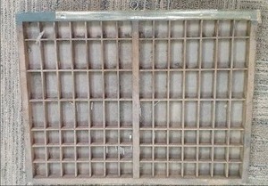 lot 109 image: Vintage Printers Box, Letter Tray W...
