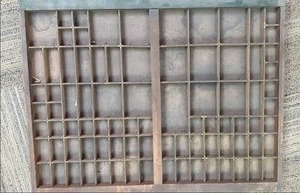 lot 119 image: Vintage Printers Box, Letter Tray W...