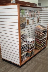 lot 145 image: Double Sided Slatwall Display Shelf...