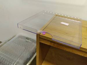 lot 264 image: Display Dynamics 12 x 12 Clear Plastic Pegboard Shelf (25 pcs)