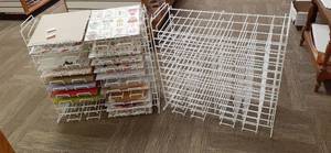 lot 134 image: (2) 12 X 12 Free Standing 24 Slot Stackable Wire Display Stand Contents Not Included
